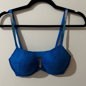 Victoria’s Secret super push-up blue sequin bra